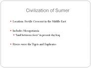 Civilization of Sumer
