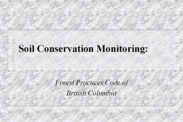 Soil Conservation Monitoring: