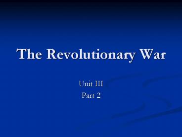 The Revolutionary War