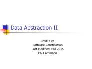 Data Abstraction II