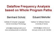 Dataflow Frequency Analysis based on Whole Program Paths