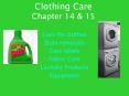 Clothing Care Chapter 14 PowerPoint PPT Presentation