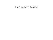 Ecosystem Name