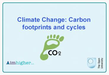 Climate Change: Carbon footprints and cycles