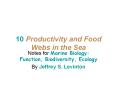10 Productivity and Food Webs in the Sea PowerPoint PPT Presentation