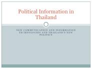 New communication and information technologies and Thailand