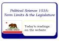 Political Science 103A: Term Limits PowerPoint PPT Presentation