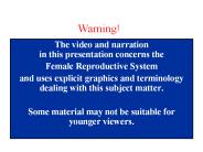The video and narration in this presentation concerns the