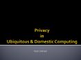Privacy in Ubiquitous PowerPoint PPT Presentation