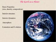 The Earth as a Planet