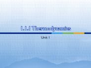 1.1.1 Thermodynamics