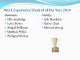 Work Experience Student of the Year 2014 PowerPoint PPT Presentation
