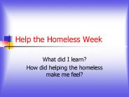 Help the Homeless Week