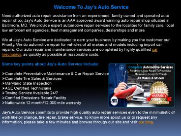 Oil Change Baltimore MD