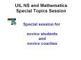 UIL NS and Mathematics Special Topics Session PowerPoint PPT Presentation