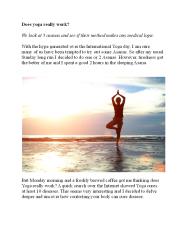 Does yoga really work?