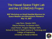The Hawaii Space Flight Lab and the LEONIDAS Project