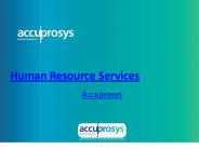 Human Resource Services and Recruitment Services