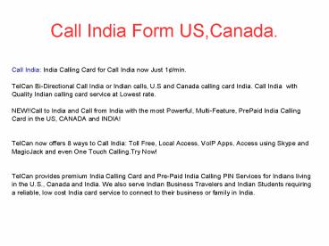 Call India