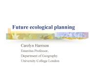 Future ecological planning