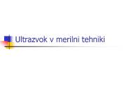 Ultrazvok v merilni tehniki