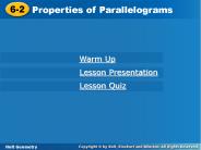 Properties of Parallelograms