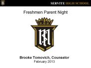 Freshmen Parent Night