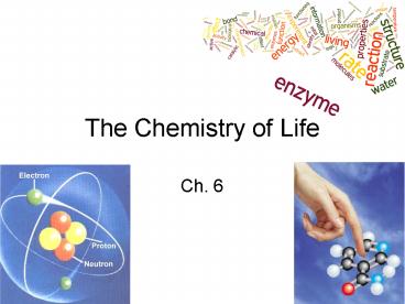 The Chemistry of Life