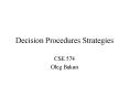 Decision Procedures Strategies PowerPoint PPT Presentation