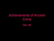 Achievements of Ancient China