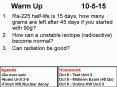 Warm Up 10-5-15 PowerPoint PPT Presentation