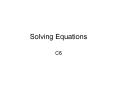 Solving Equations PowerPoint PPT Presentation