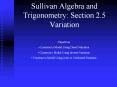 Sullivan Algebra and Trigonometry: Section 2.5 Variation PowerPoint PPT Presentation