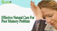 Effective Natural Cure For Poor Memory Problem