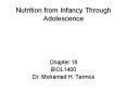 Nutrition from Infancy Through Adolescence PowerPoint PPT Presentation