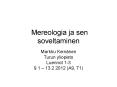 Mereologia ja sen soveltaminen PowerPoint PPT Presentation
