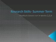 Research Skills- Summer Term