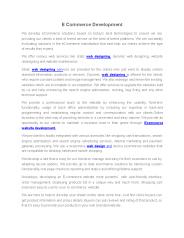 E commerce development