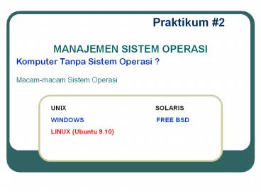 Manajemen Sistem Operasi