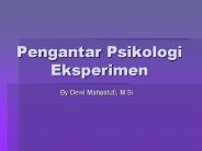 Pengantar Psikologi Eksperimen