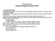 Pertemuan VII Analisa Penguat Transistor BJT