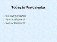Today in Pre-Calculus
