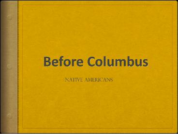 Before Columbus