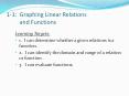 1-1: Graphing Linear Relations     and Functions PowerPoint PPT Presentation