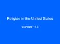 Religion in the United States PowerPoint PPT Presentation