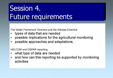 The Water Framework Directive and the Nitrates Directive