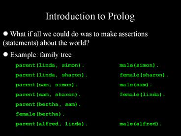Introduction to Prolog presentation | free to view