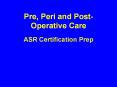 Pre, Peri and Post-Operative Care PowerPoint PPT Presentation
