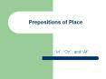 Prepositions of Place PowerPoint PPT Presentation
