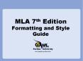 MLA 7th Edition Formatting and Style Guide PowerPoint PPT Presentation